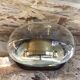 Old clock pendulum 400 days schatz gold metal + bell vintage glass