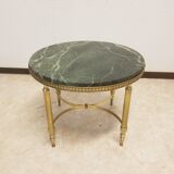 Round coffee table green marble neoclassical style - 60s