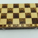 Vintage handcrafted folding chess game box