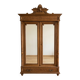 Antique wardrobe with 2 mirror doors in polished wood.