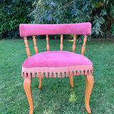 Fauteuil gondole rose à frange