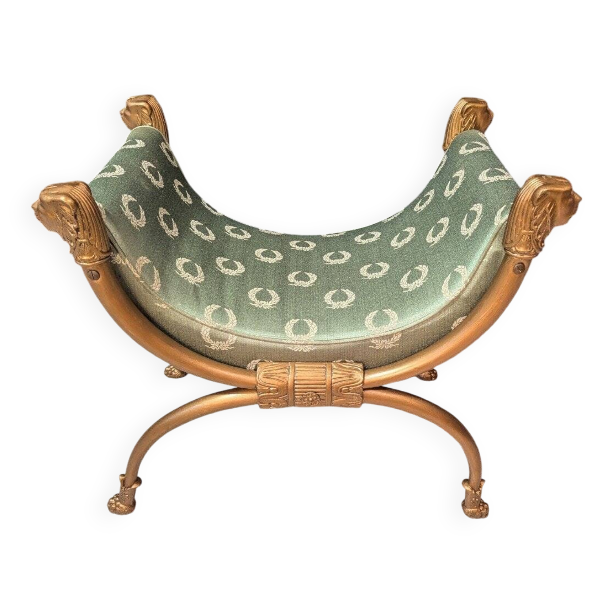 Curule Chair in Gilded Brass