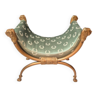 Curule Seat in Gilded Brass