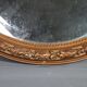Old oval mirror beveled wooden frame & gilded stucco 50x40 cm 1900