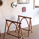 Pair of vintage rattan trestles