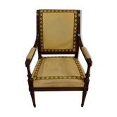 Walnut armchair, Louis XVI style, early nineteenth