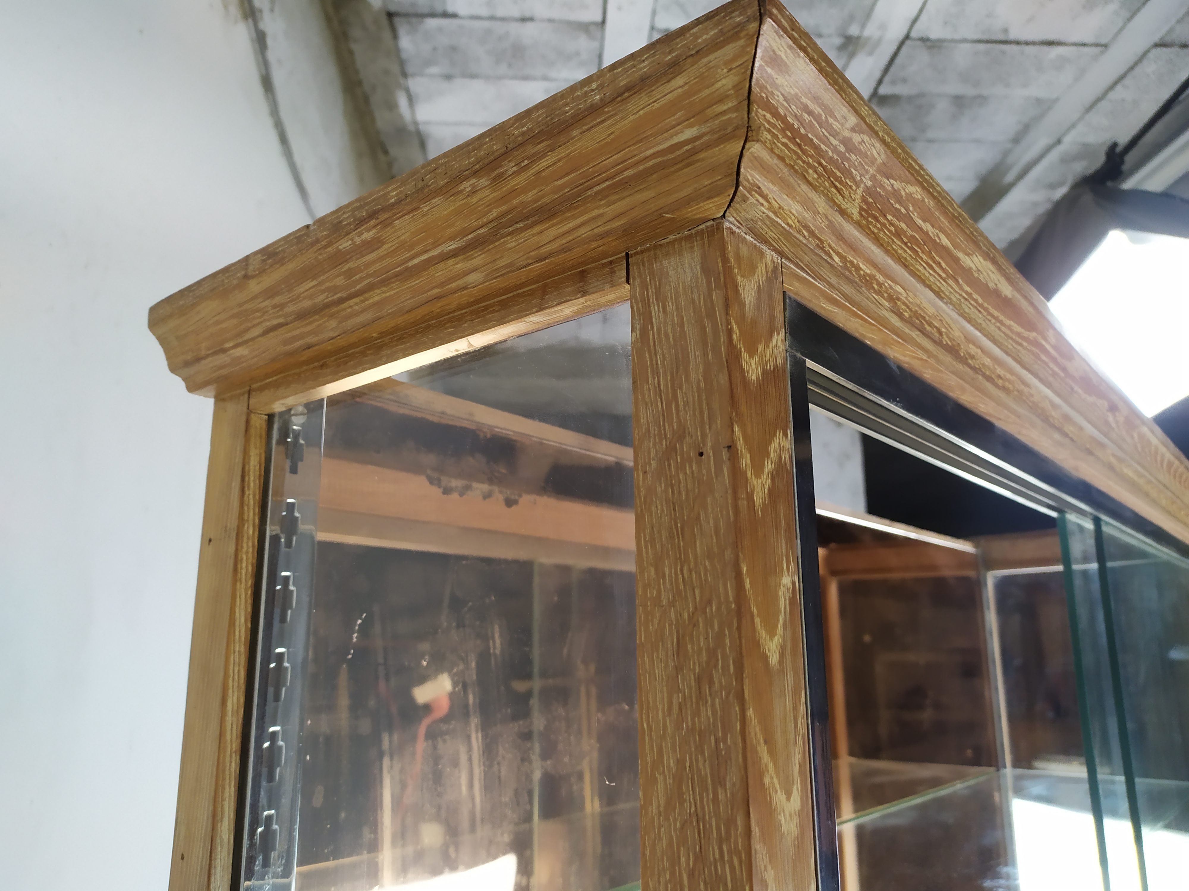 Art deco showcase cerused oak