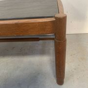 Table de salon en chêne et plateau d'ardoise XX siècle