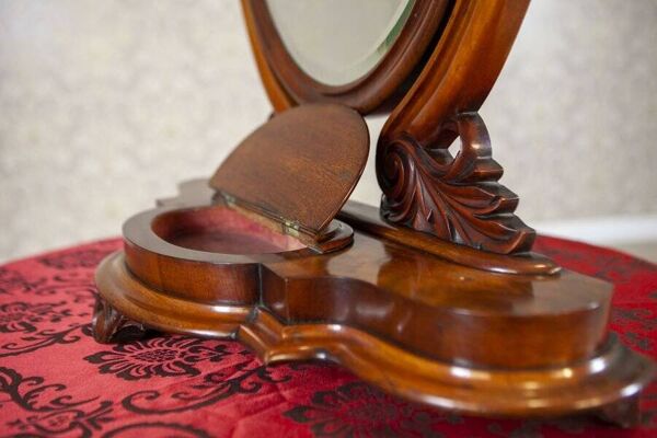 Miroir ajustable du début du 20e siècle avec compartiment de rangement, années 1890.