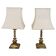 Golden Bedside Table Lamps, 1970s, Set Of 2