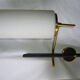 Black and gold metal sconces, Arlus house opalin lenses from the 1950s