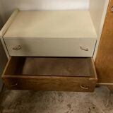 Renovated vintage asymmetrical wardrobe