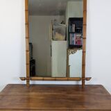 Vintage wooden mirror with bamboo imitation 102 x 75 cm – Exotic spirit