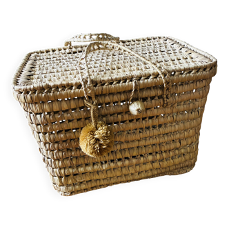 Malle ou coffre de rangement fibres