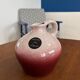 Ancien pichet en grès rose / soliflore céramique vintage / vase en grès mou