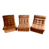 Set of three Circa Space Age armchairs