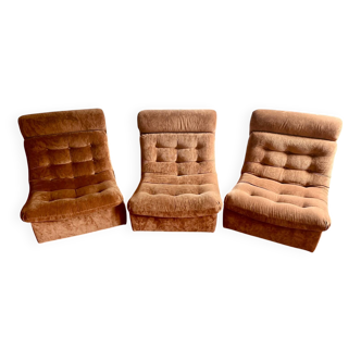 Set of three Circa Space Age armchairs
