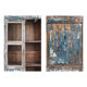 Armoire vitrée en bois patiné