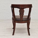 Scandinavian armchair, original condition, leather, oak wood, 1950s,
