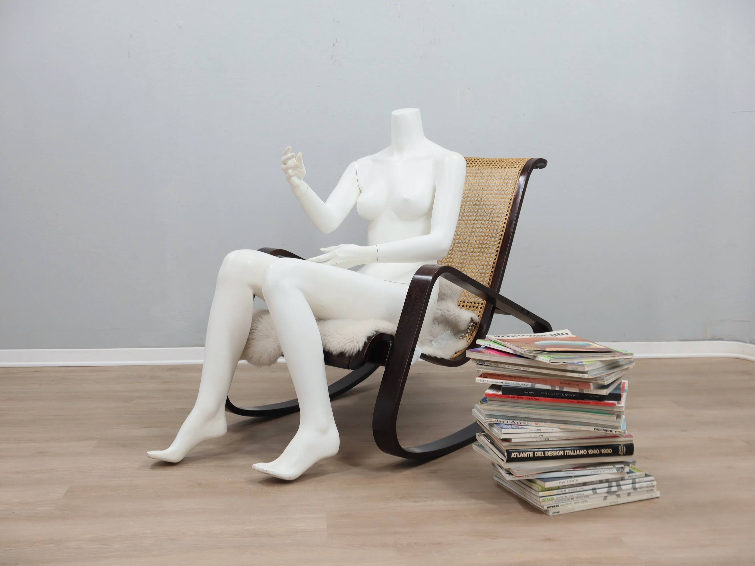 Vintage "DONDOLO" rocking chair Luigi Crassevig 1970s