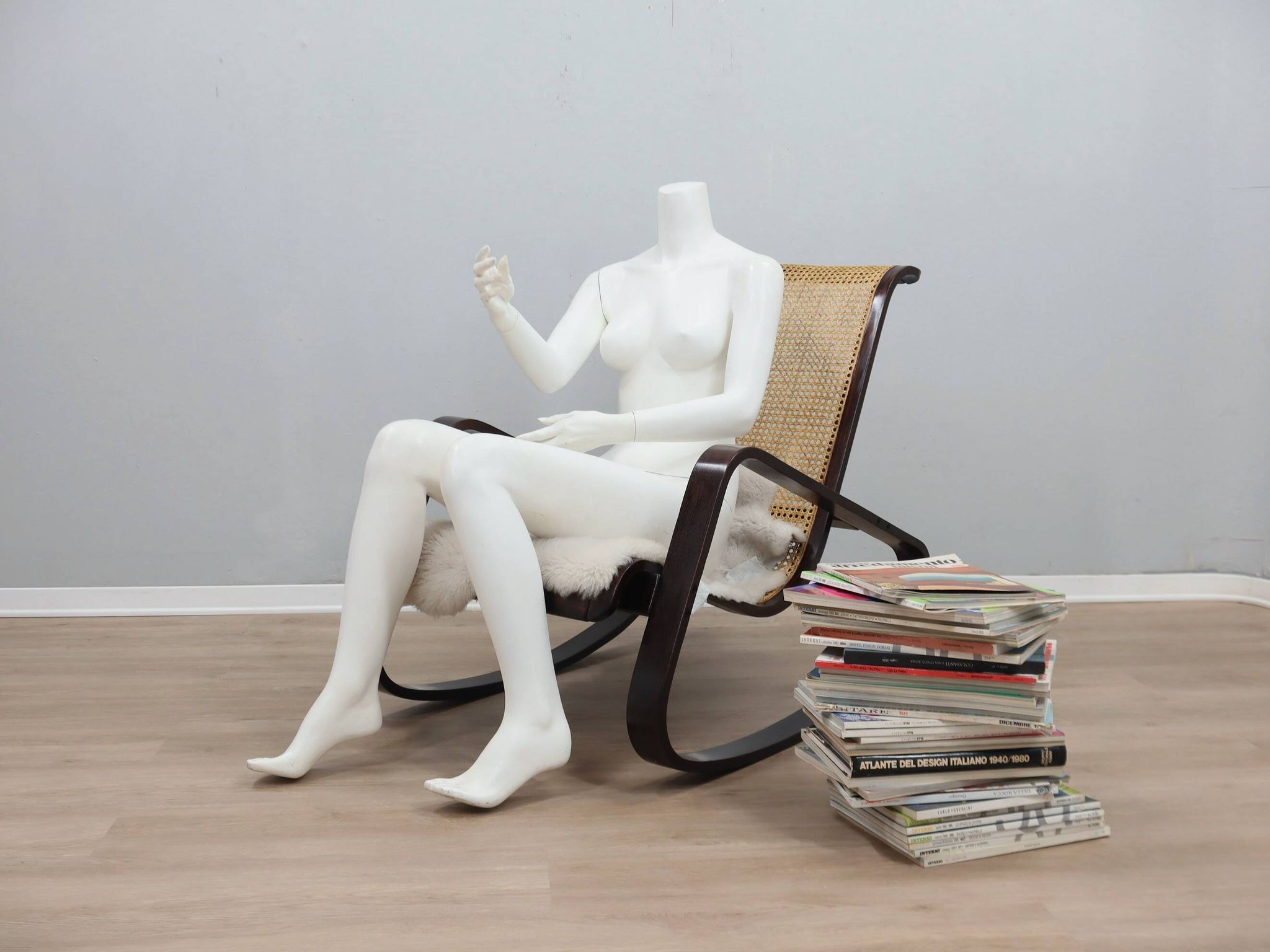 Vintage "DONDOLO" rocking chair Luigi Crassevig 1970s