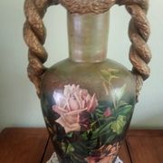 Double-handled vase with roses by Georges Weissenburger, École de Nancy.