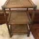 Side table in cane wood and bamboo