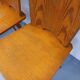 Set of 4 vintage brutalist wooden chairs from the 60s