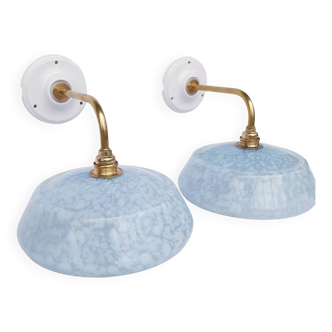 Clichy glass swan neck wall lights