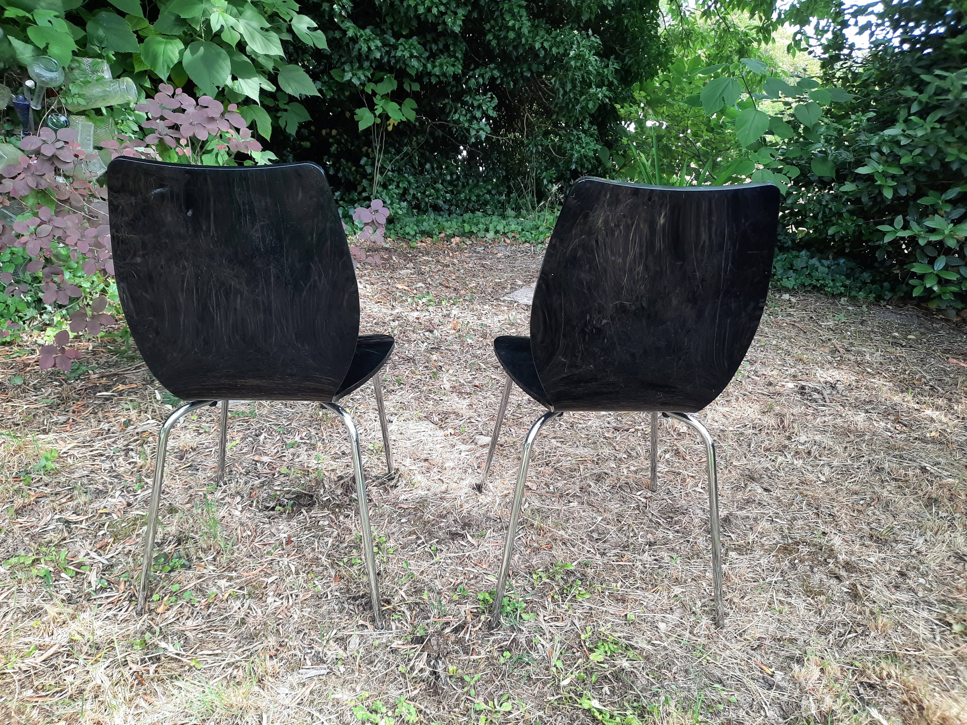 Lot de 2 chaises plexiglas vintage
