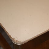 Set de 3 chaises années 70 blanches et inox