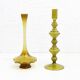 80s Amber Glass Candle Holder