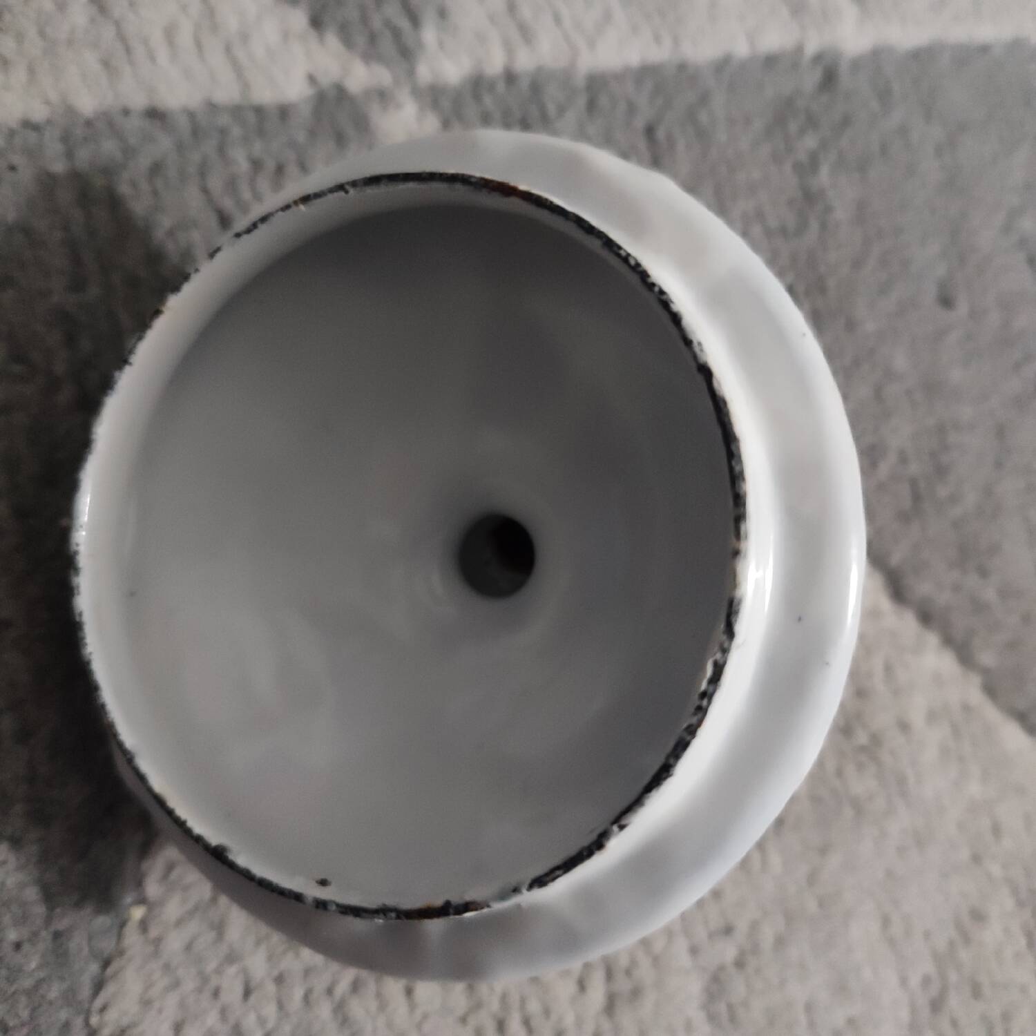 Antique BB Frères enamelled sheet metal coffee maker, Damier model