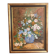 Oil Panel Bouquet Flowers Vase Blue Signed Framed Still Life