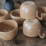 Set of 6 stoneware cups from France