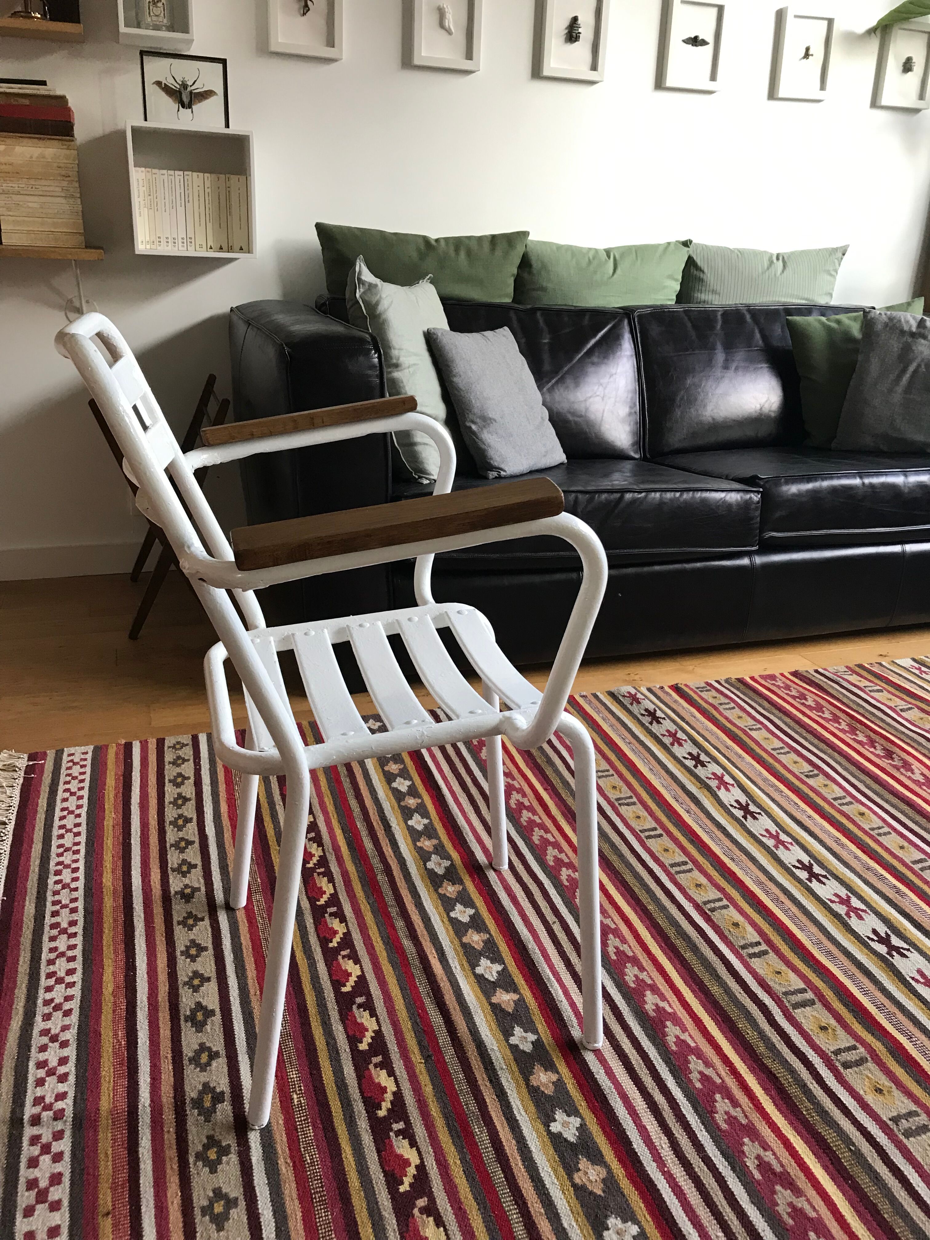 White metal chair