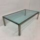 Rectangular Mid-Century Glass Coffee Table by Metaform, 1980s