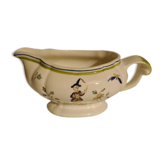 Longchamp ceramic gravy boat with Grotesques decor