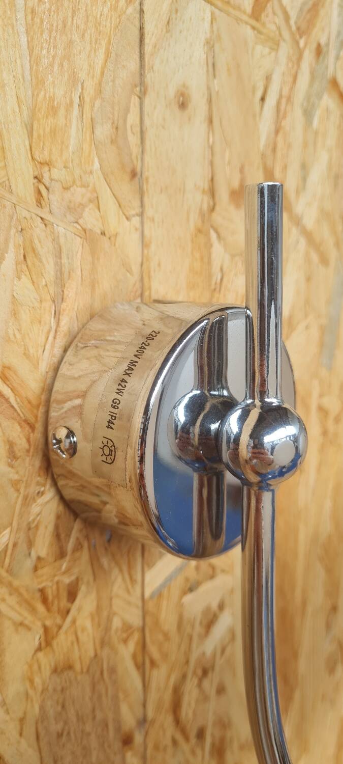 Pair of ball and chrome wall lights