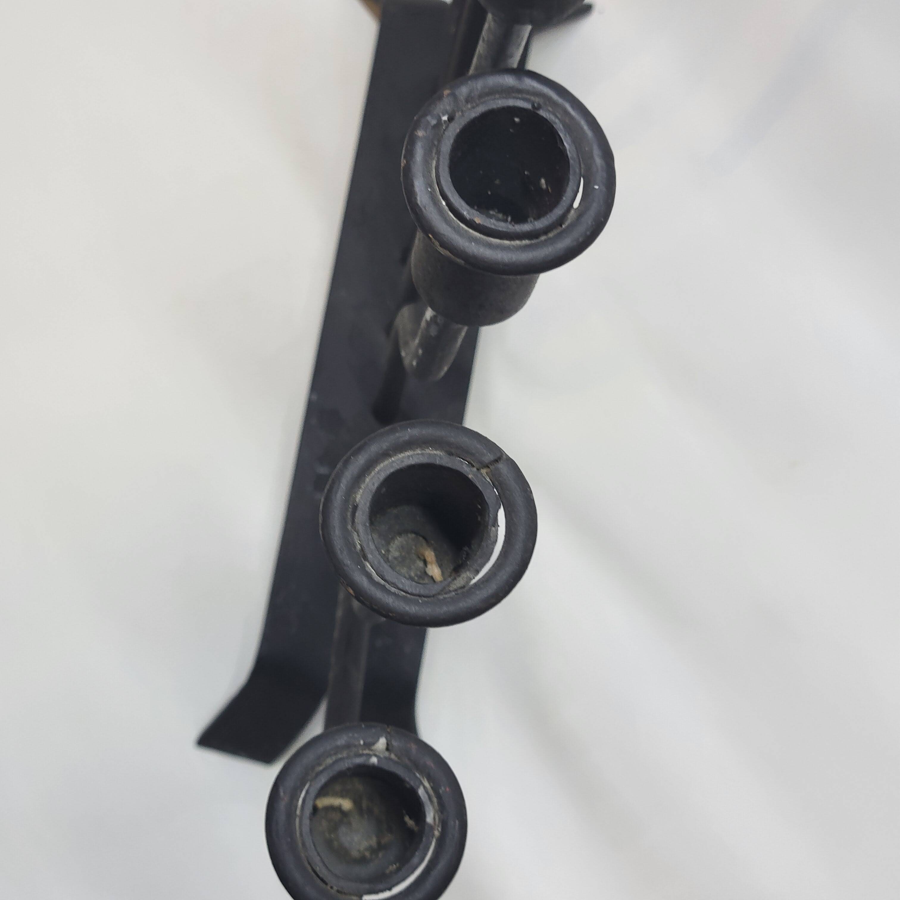 FOLK ART - JUDAICA Menorah Old Candlestick 7 arms of light in wrought iron