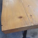 Large bistro table wooden top and cast iron bases -2m56