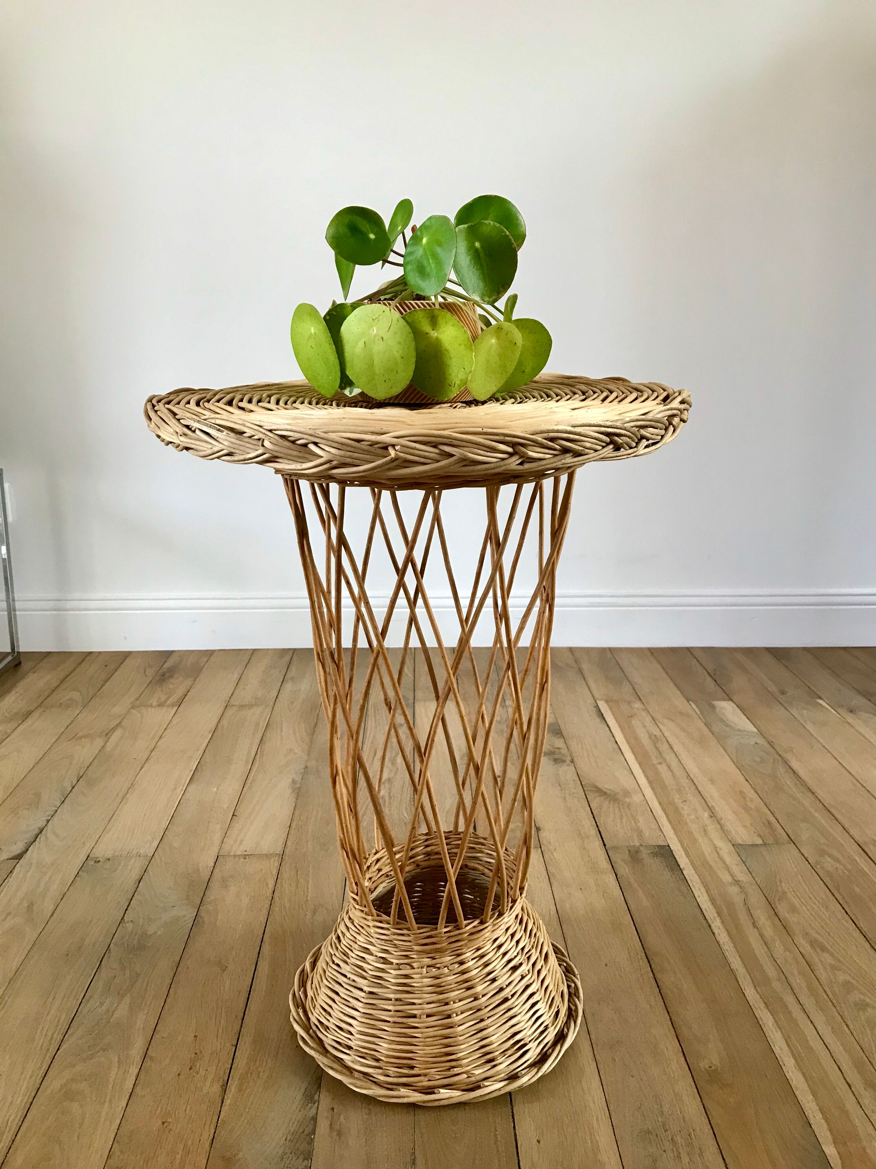 Rattan / bamboo side table 1960s-1970s