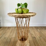 Table d'appoint en rotin / bambou années 1960-1970