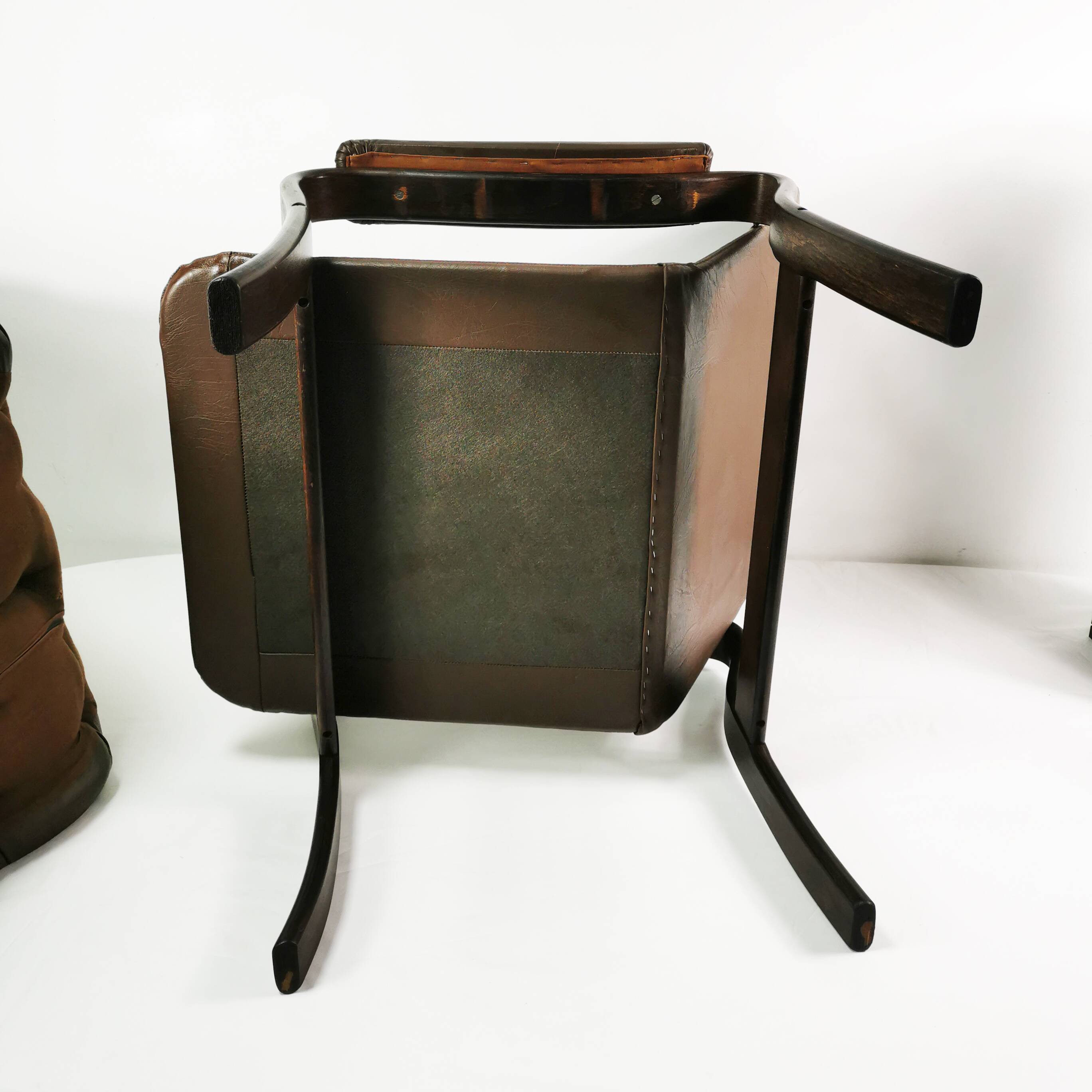 Mid Century Leather Armchair, Denmark, 1970s