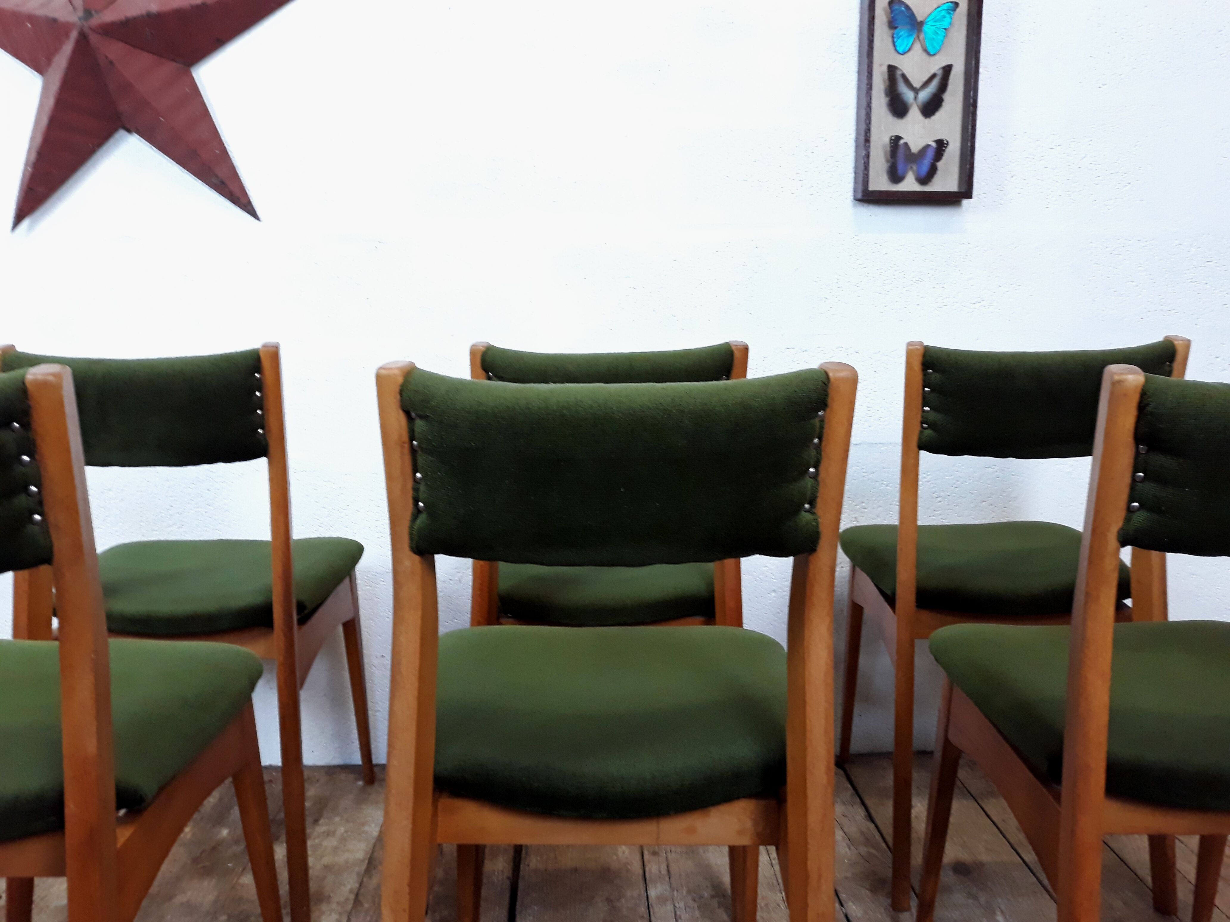 Set de 6 chaises vintage style scandinave