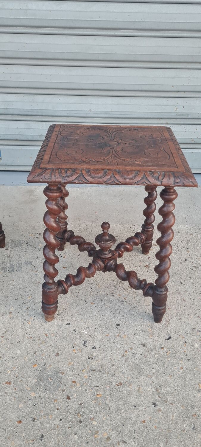 Pair of English oak bedside tables