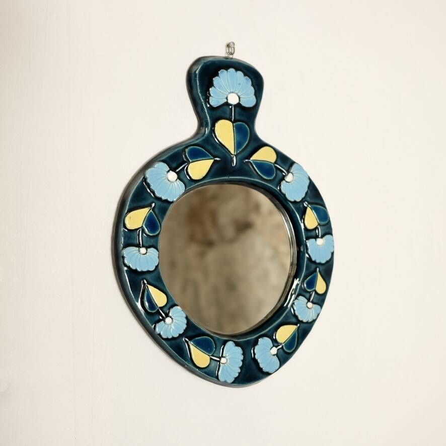 Ceramic mirror by Mithé Espelt, 1960s