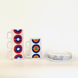 Set of 5 ceramic mugs by Franco Pozzi