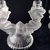 Pair of candlesticks, Bohemian crystal candle holders.