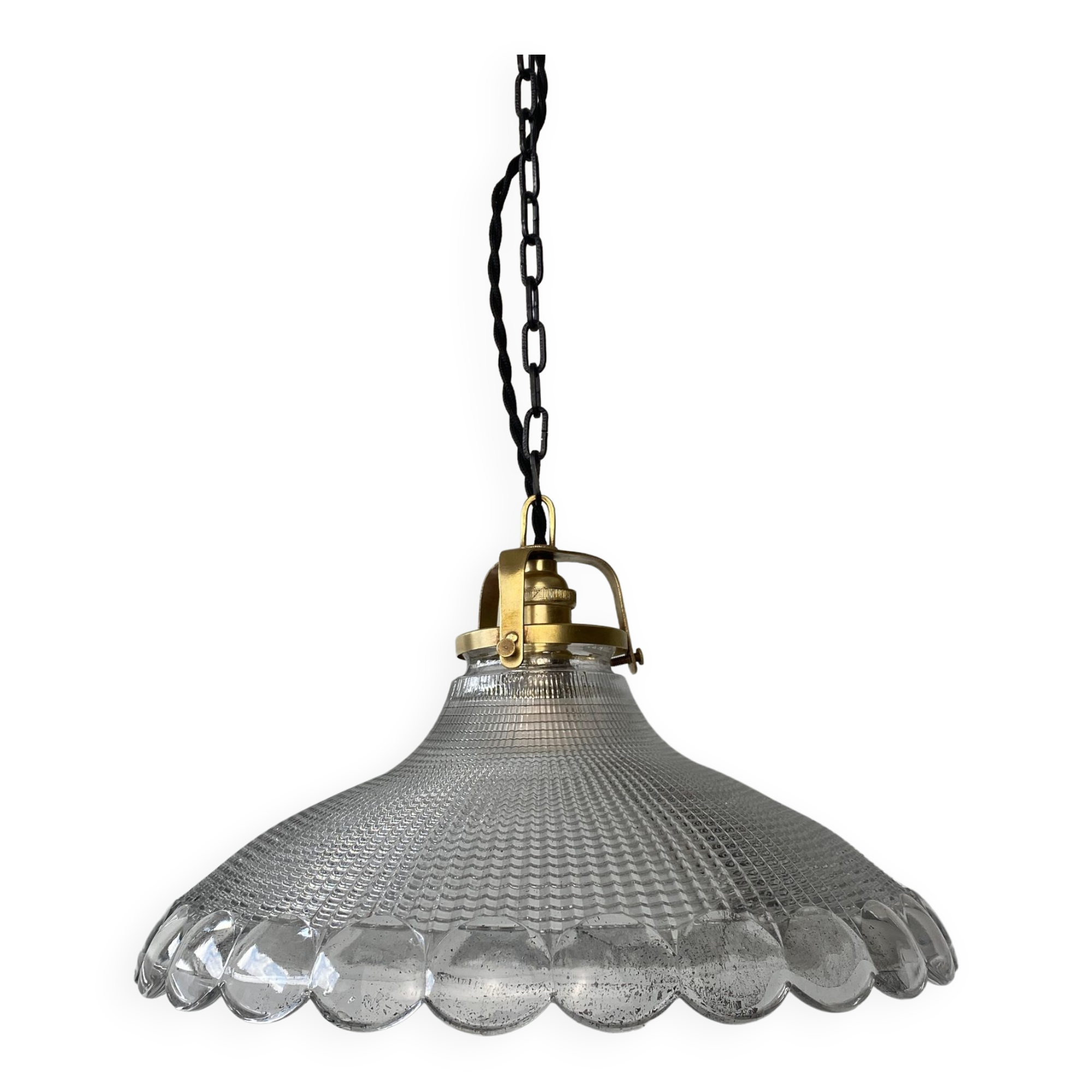 Vintage prismatic glass pendant lamp